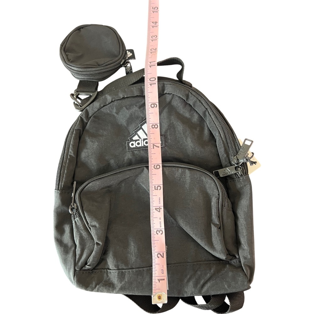 Adidas Must Have Mini Backpack Black White Nylon Small Bag IR0854 New With Tags - Picture 6 of 7